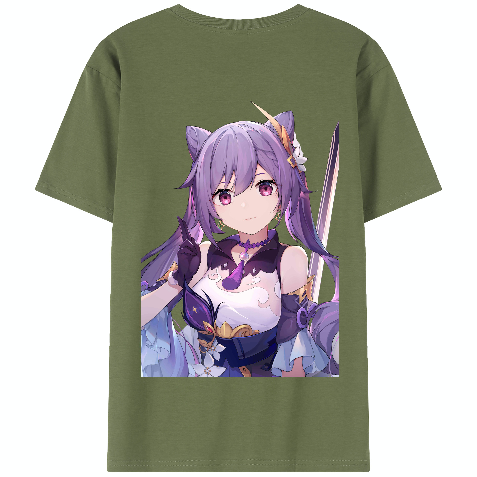 げんし神 刻晴 こくせい genshin Kokusei 綿100％半袖Tシャツ（背面プリント）